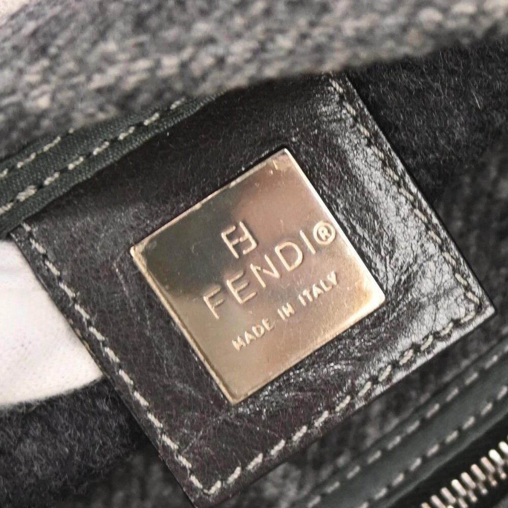 Fendi Gray Wool Zucca Baguette Handbag - Picture 9 of 10